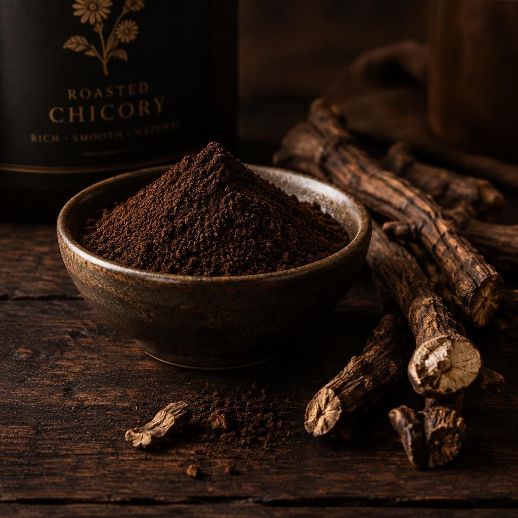Roasted chicory powder and dried chicory root